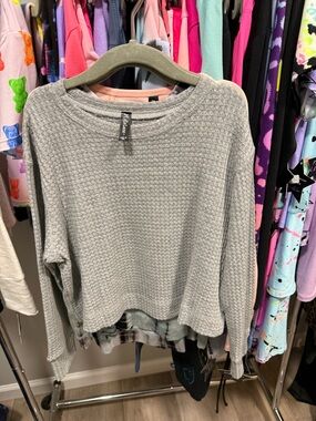 Kids Long Sleeve Waffle Knit Tee - Gray - Faded Glory